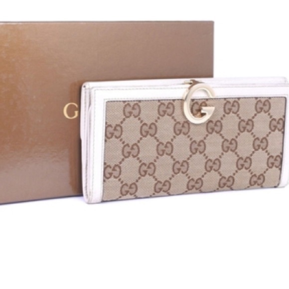 💥 Vintage Gucci White Leather  Wallet - Picture 1 of 8